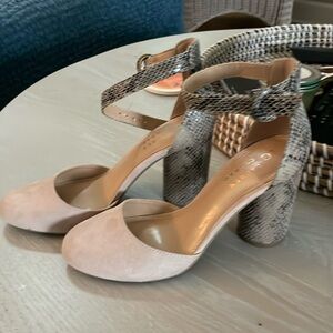 Lauren Conrad ankle strap snake skin heels -NEW without tags. never worn.